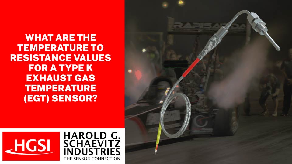 What are the temperature to resistance values for a Type K Exhaust Gas Temperature (EGT) sensor? Thumbnail