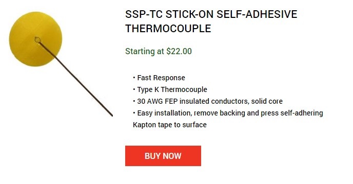 Stick on Self Adhesive Thermocouple